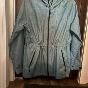 Women's Blue Hooded Windbreaker